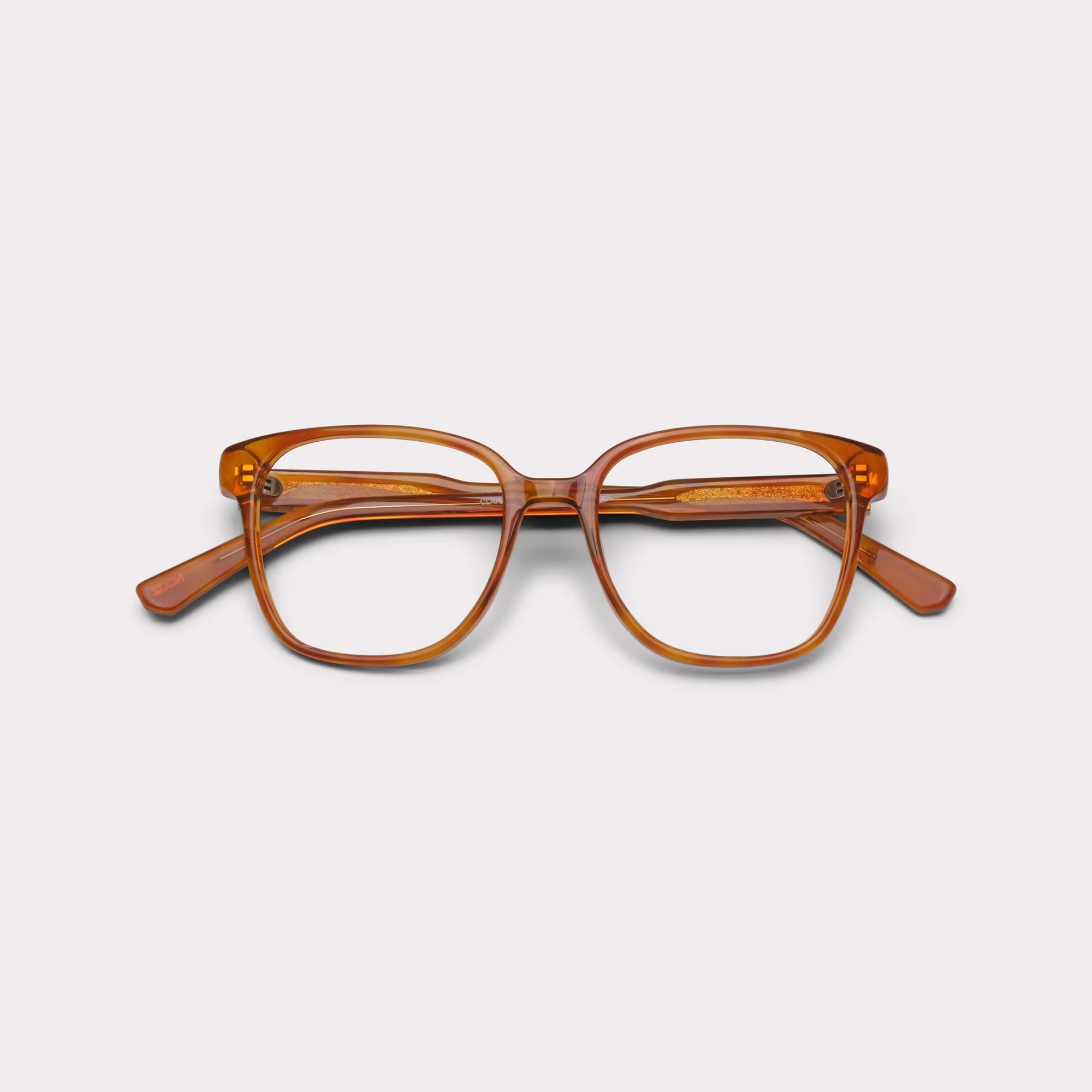 A pair of Clara Light tortoise Multi-distance™ blue light blocking reading glasses folded