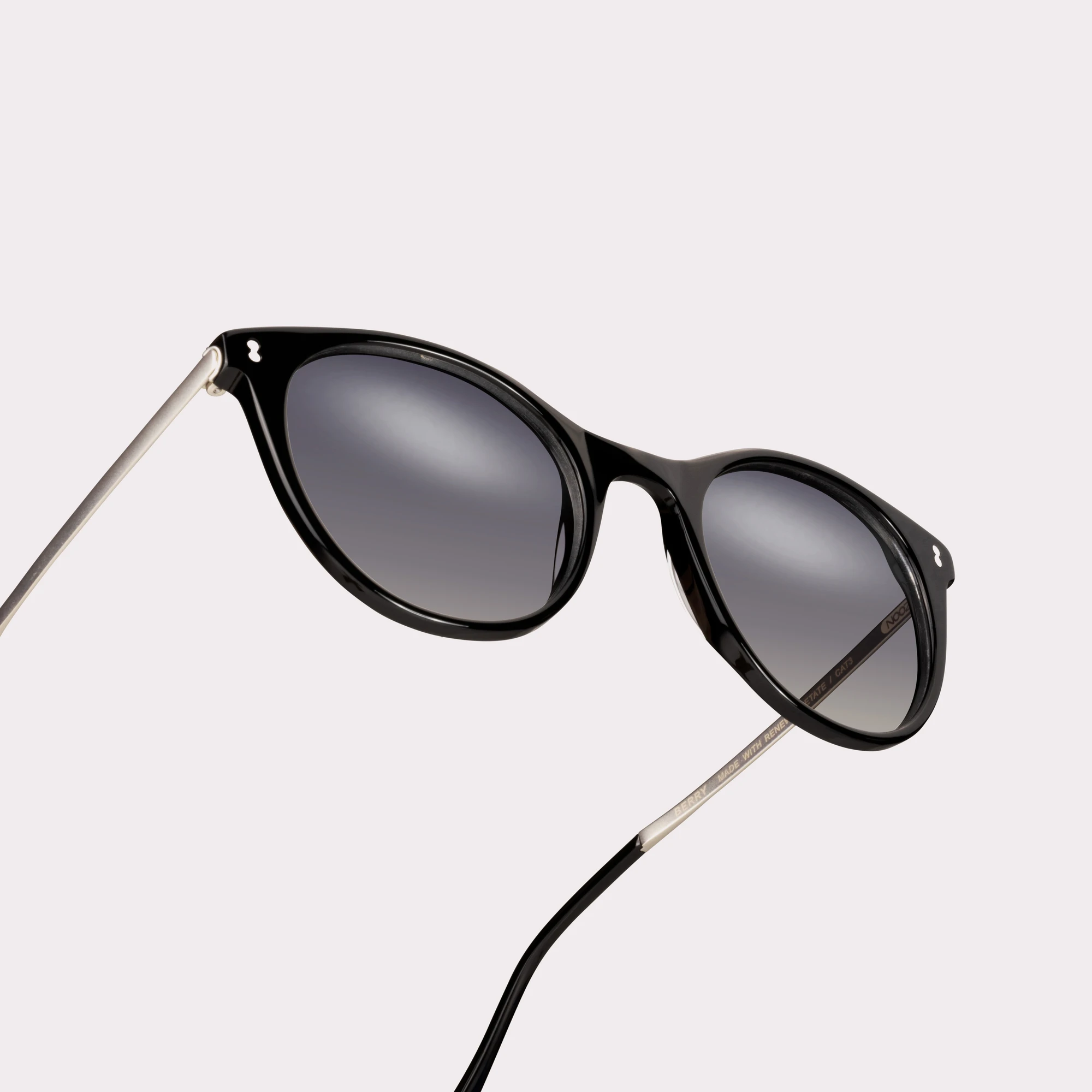 Une paire de Berry Noir Lunettes de soleil en vue macro