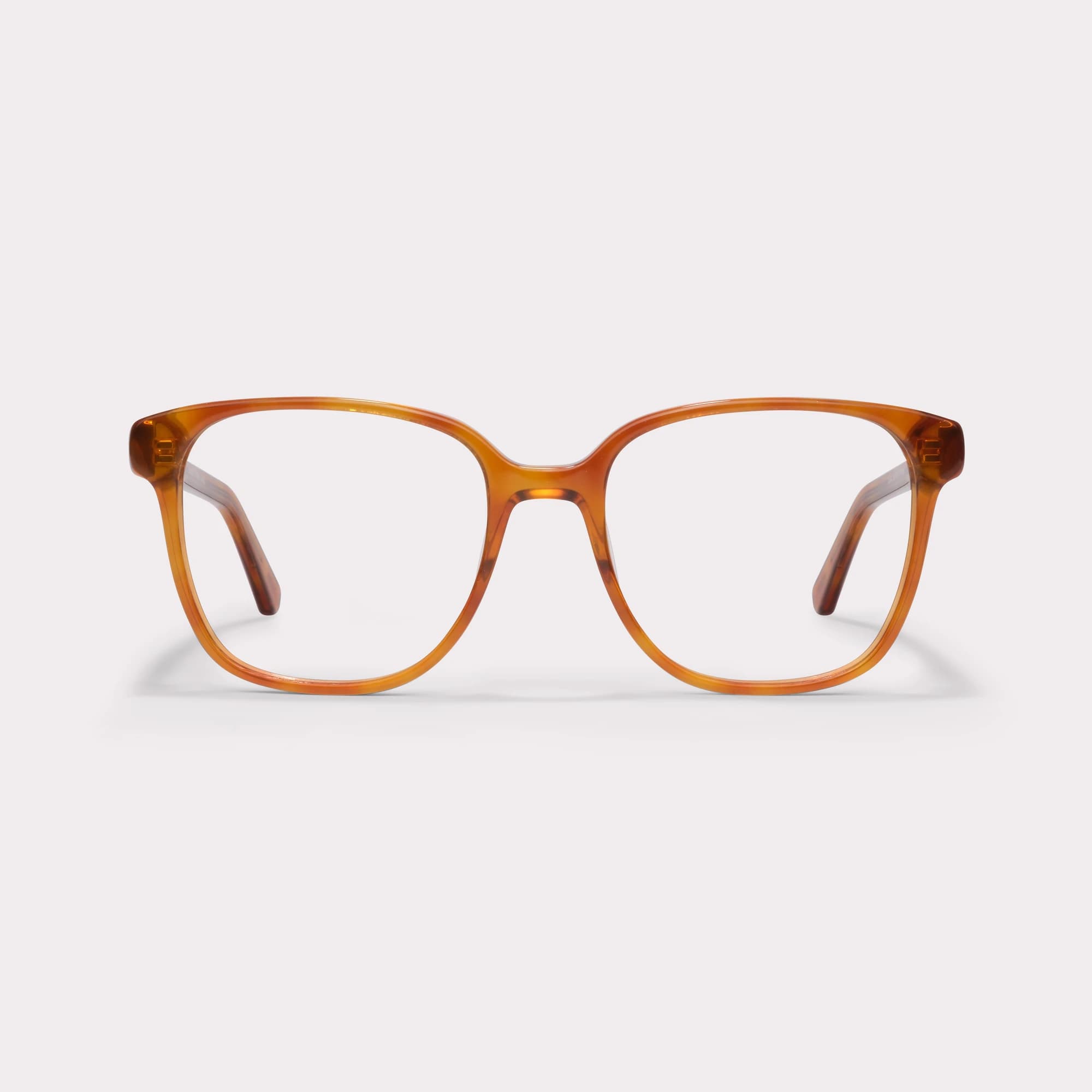 A pair of Clara Light tortoise Reading glasses seen from the front