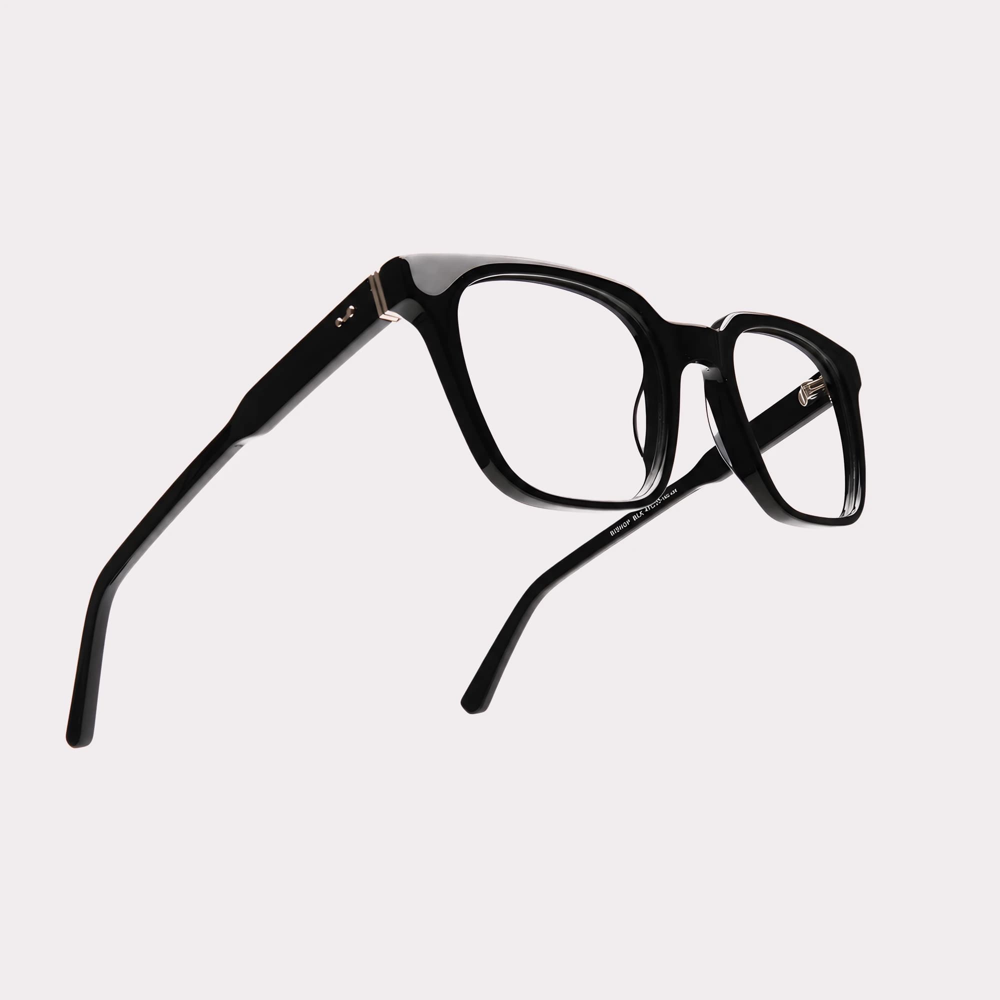A pair of Venn Black Reading glasses in a macro view