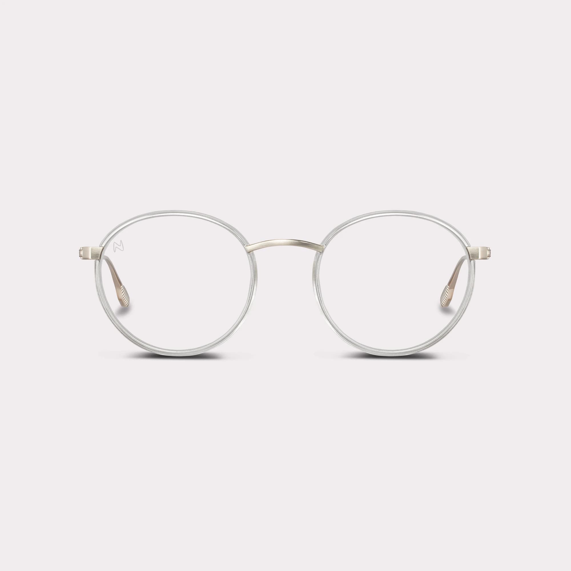 A pair of Ela Crystal Reading glasses seen from the front