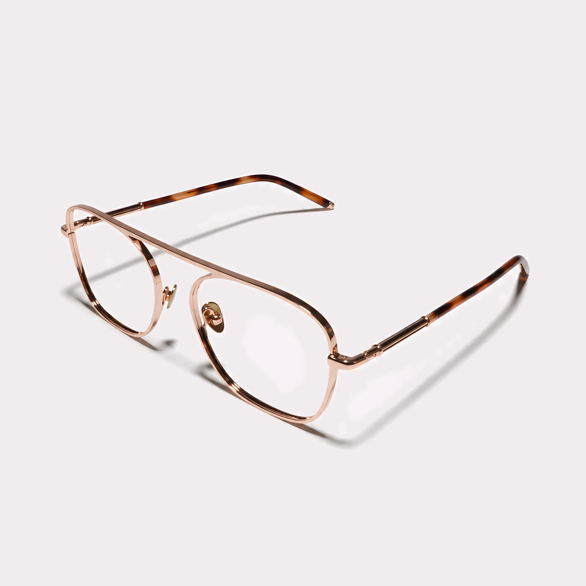 Un par de Bowie Rose Gold Gafas graduadas vista de lado