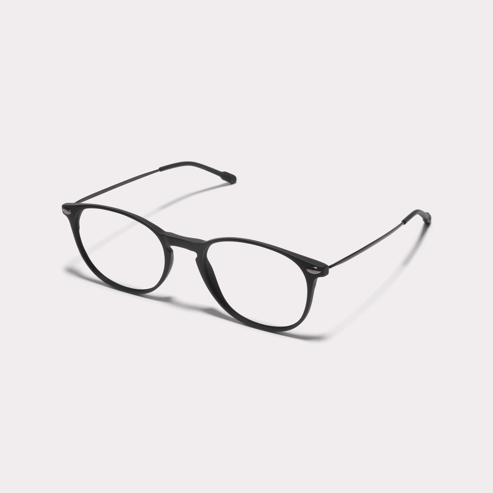A pair of Alba Black Multi-distance™ reading glasses seen from the side
