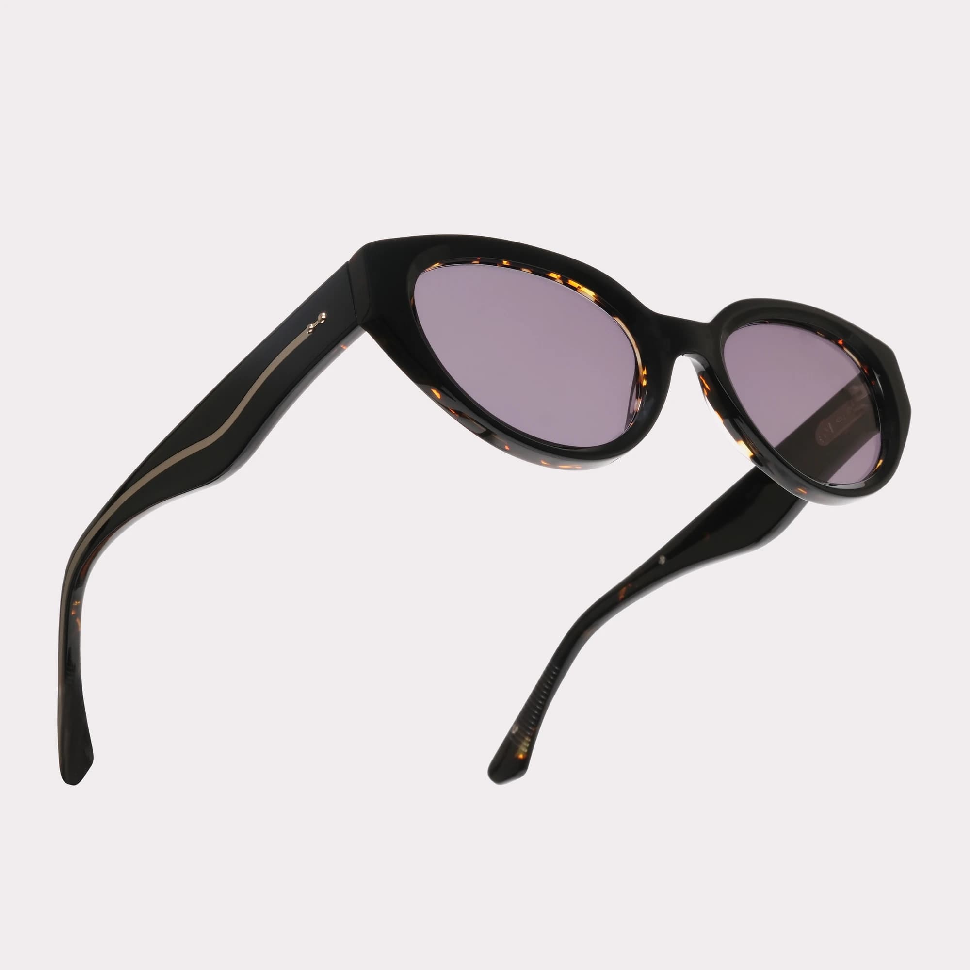 Ein Paar Kate Schwarz Sonnenbrille in der Makroansicht