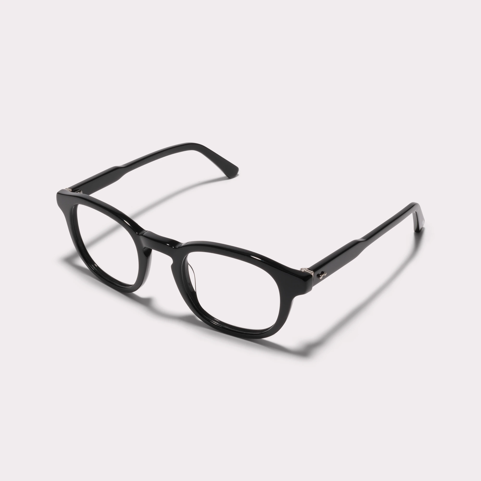 A pair of Loen Black Multi-distance™ blue light blocking reading glasses seen from the side