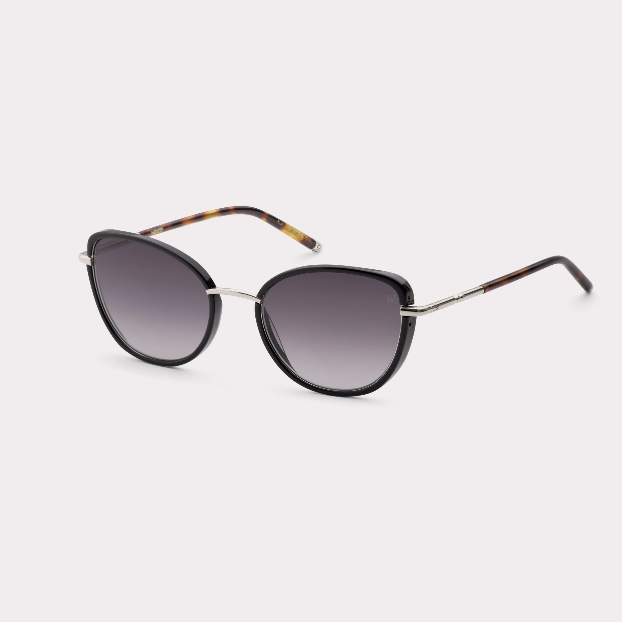 Une paire de Indy Noir Lunettes de soleil vue de côté