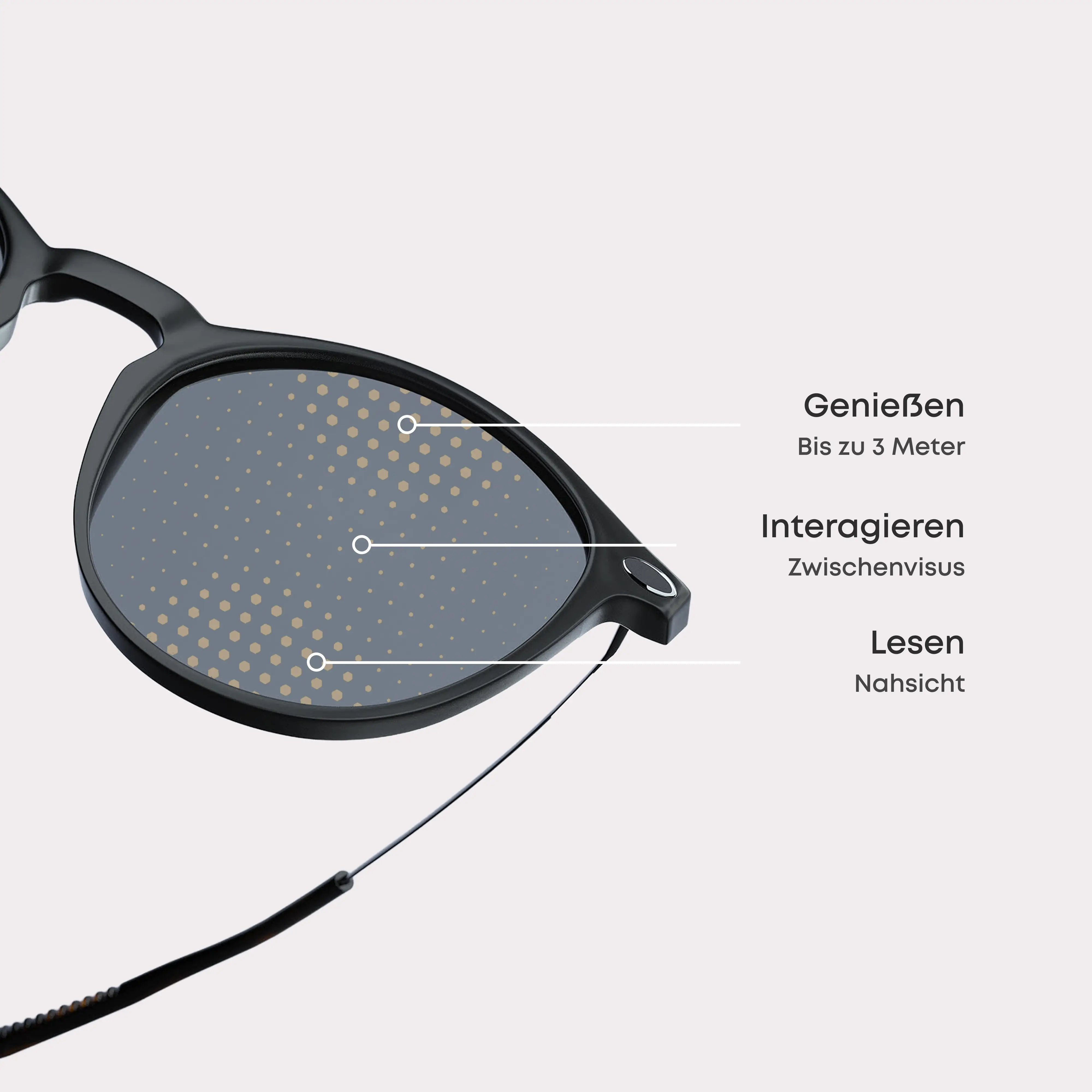 Ein Paar Doni Schwarz Multidistanz™ Sonnenlesebrille
