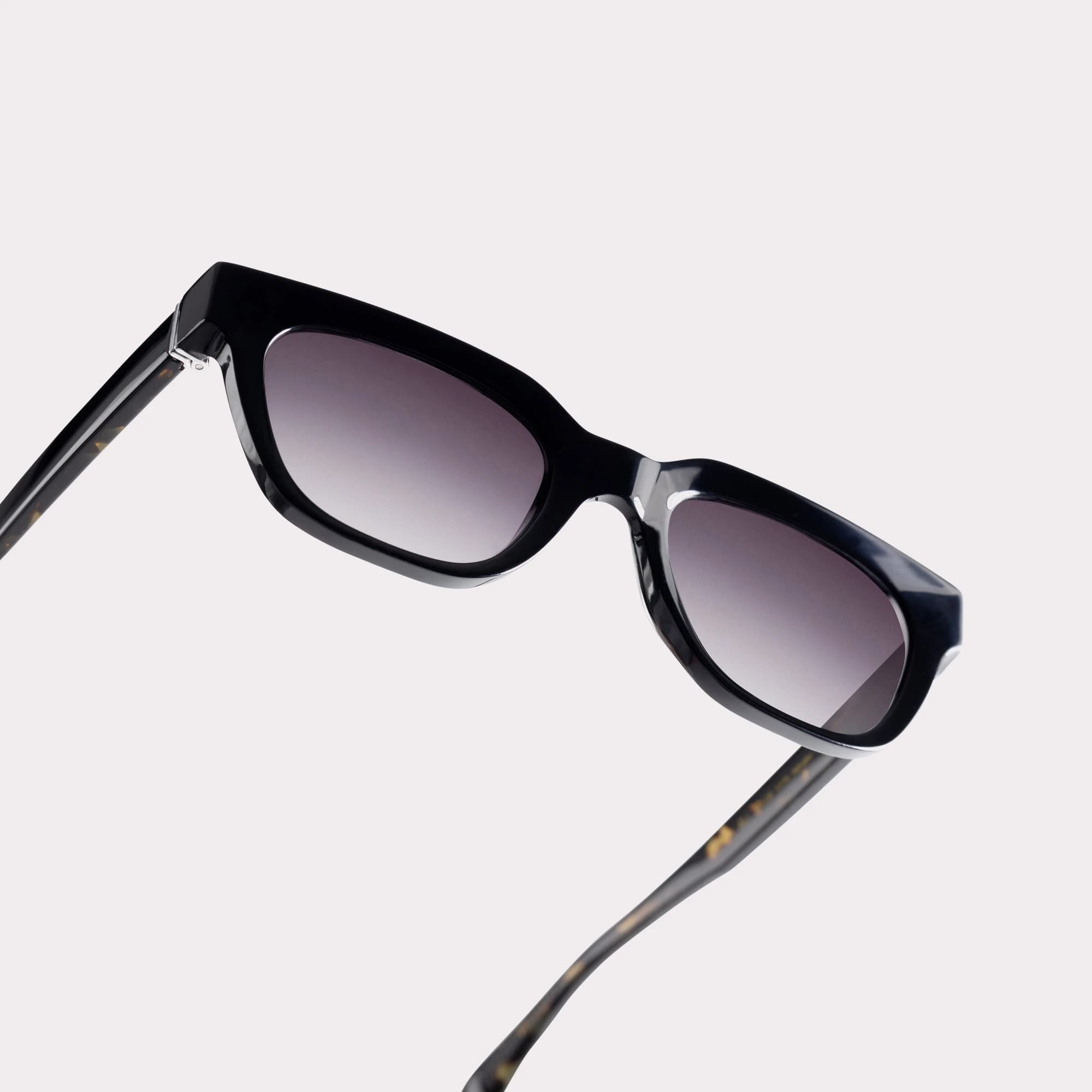 Une paire de Eli Noir Lunettes de soleil en vue macro