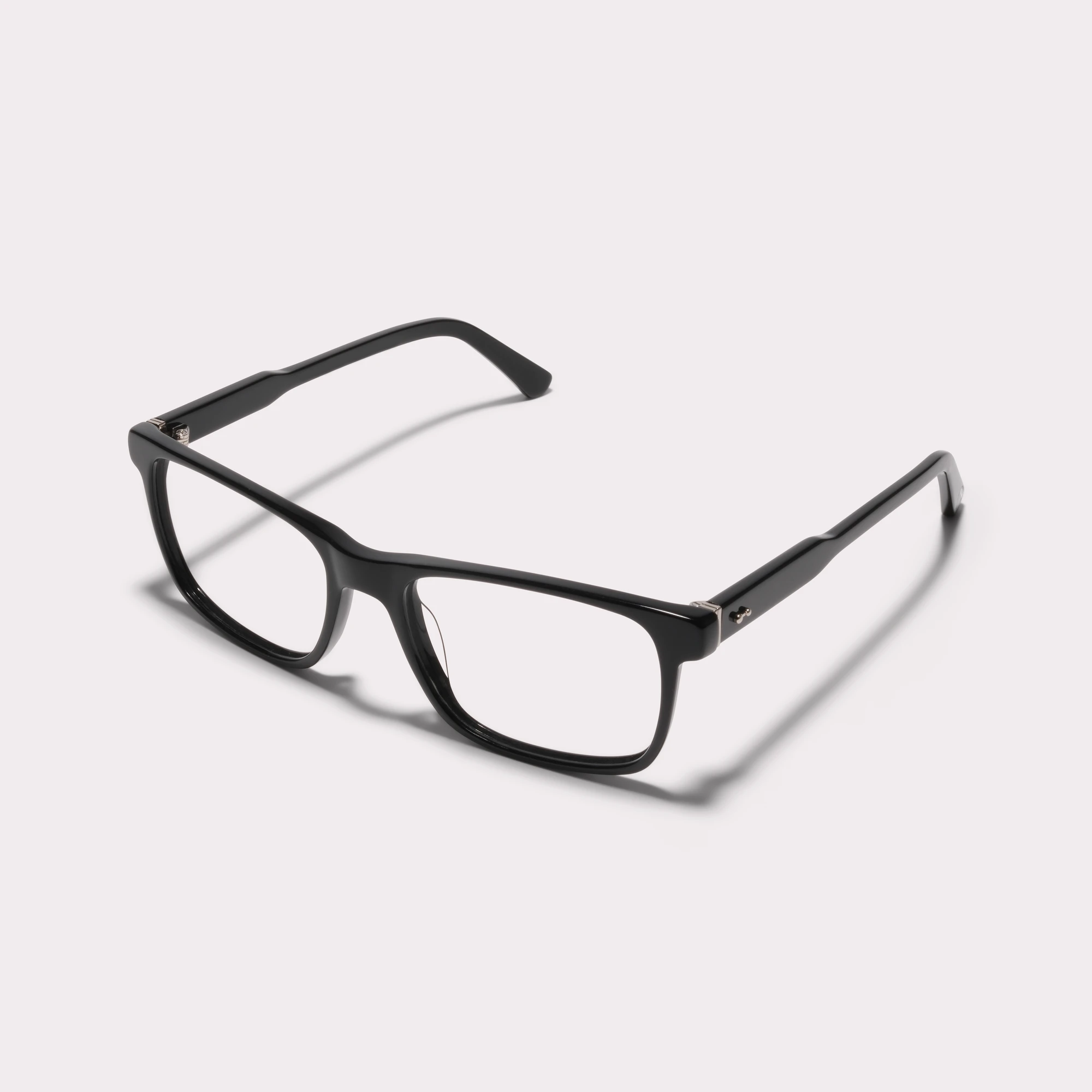 A pair of Justin Black Multi-distance™ blue light blocking reading glasses seen from the side