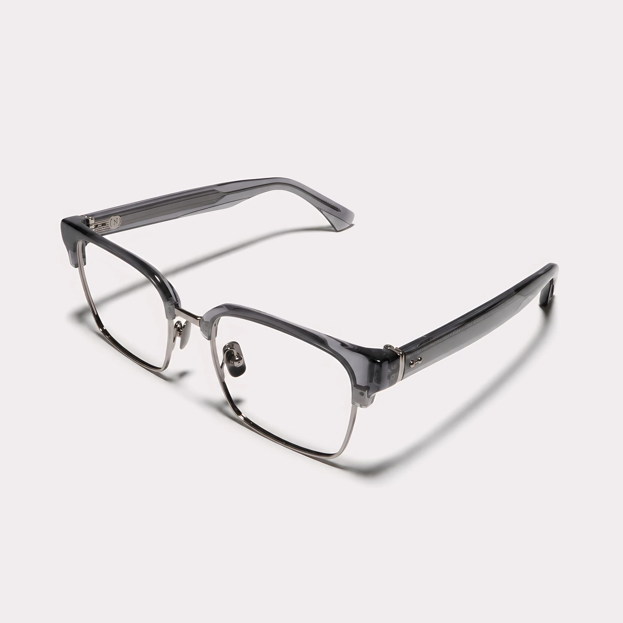 Un par de James Navy crystal Gafas graduadas vista de lado