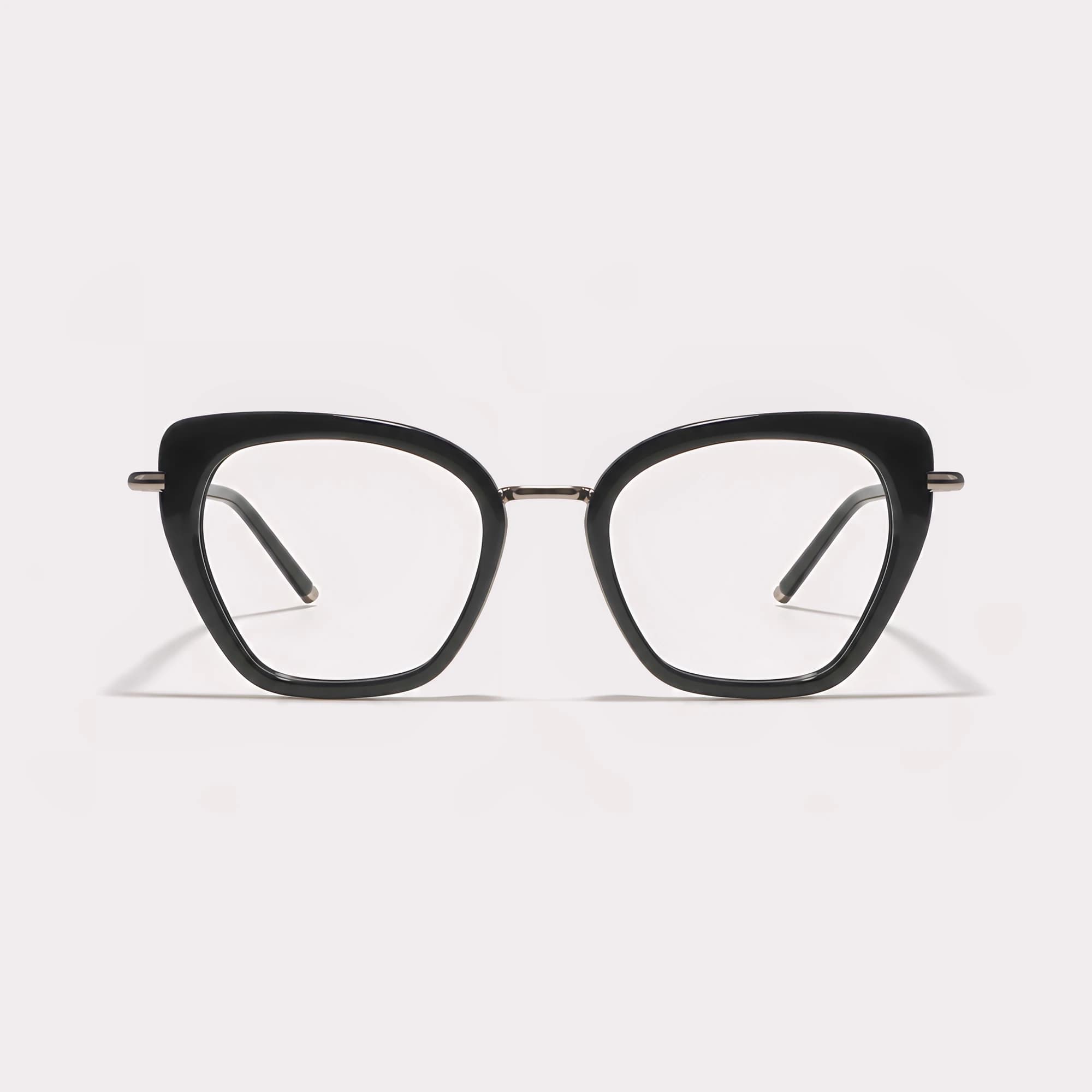 Un par de Lily Negro Gafas graduadas vista de frente