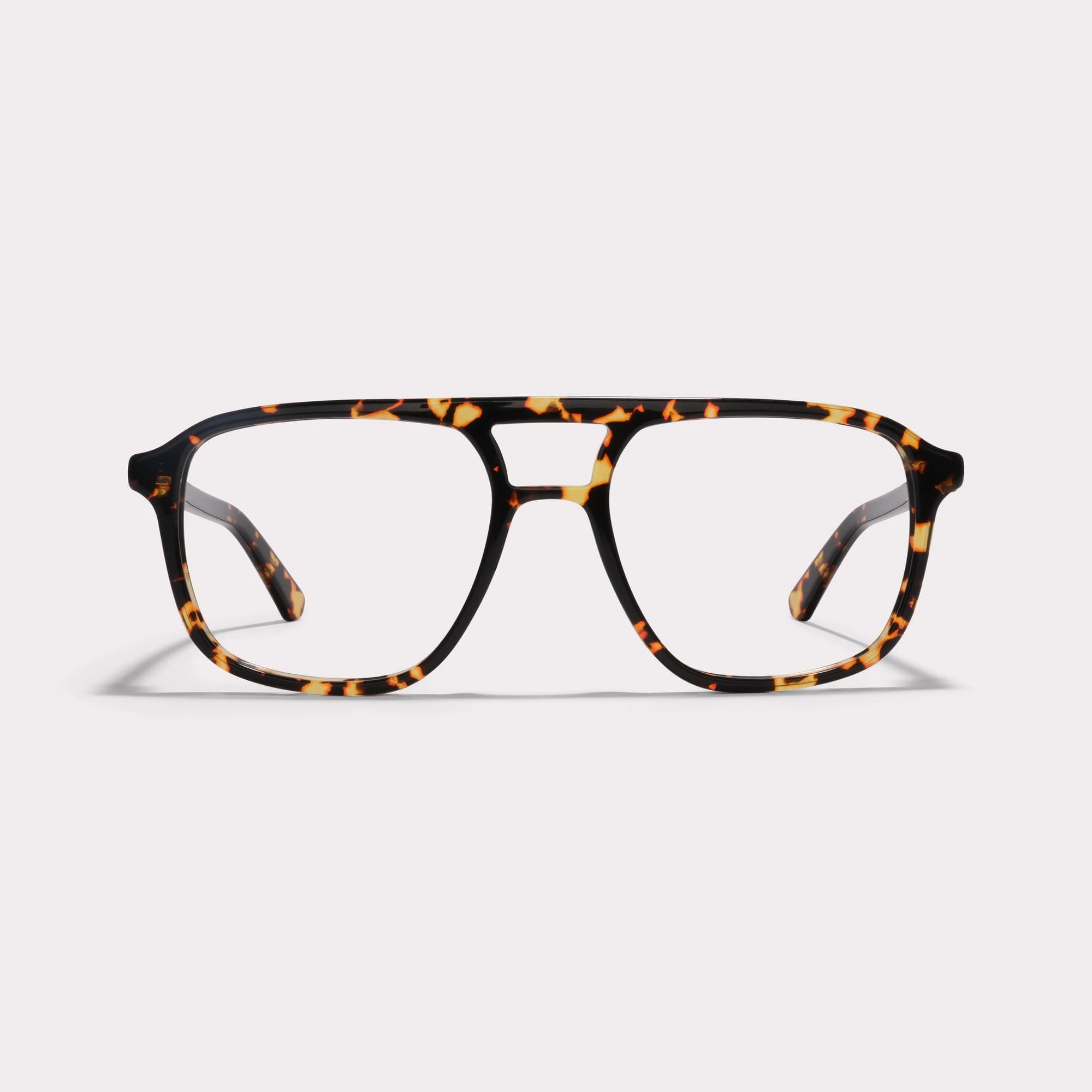 A pair of Milen Yellow tortoise Multi-distance™ blue light blocking reading glasses seen from the front