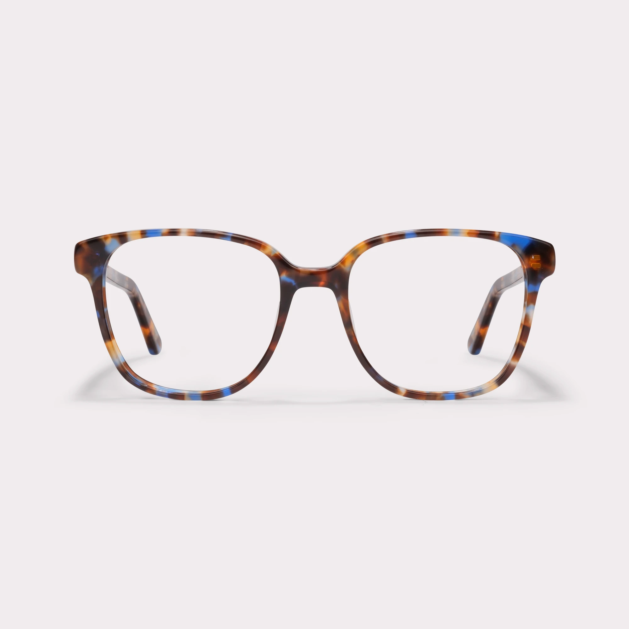 Um par de Clara Tortoise azul Óculos de leitura multi-distância™ de luz azul vista frontal.