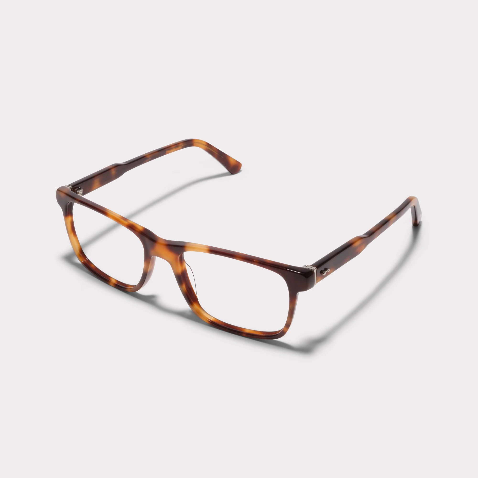A pair of Justin Tortoise Multi-distance™ blue light blocking reading glasses seen from the side