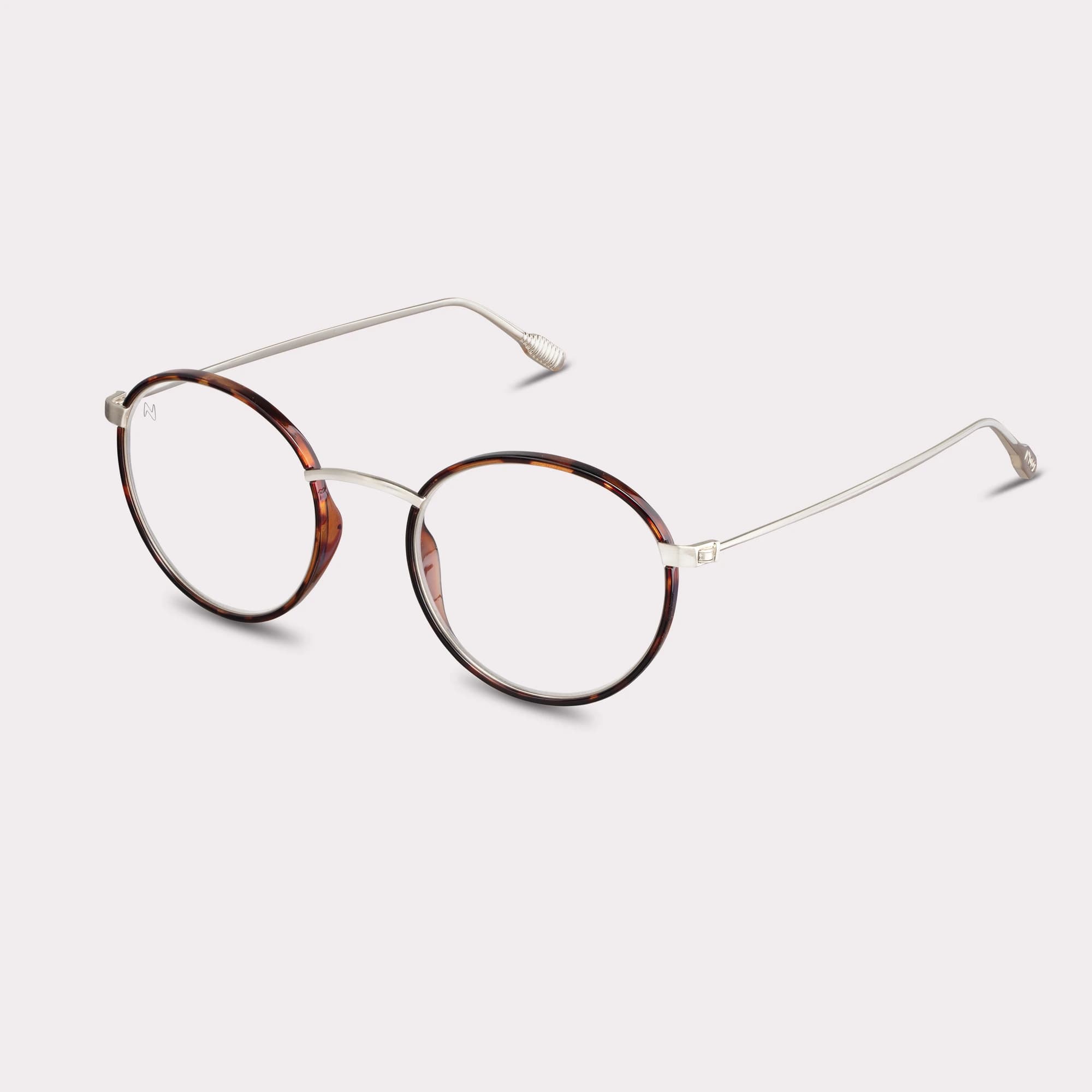 Une paire de Ela Tortoise Lunettes anti-lumière bleue vue de côté