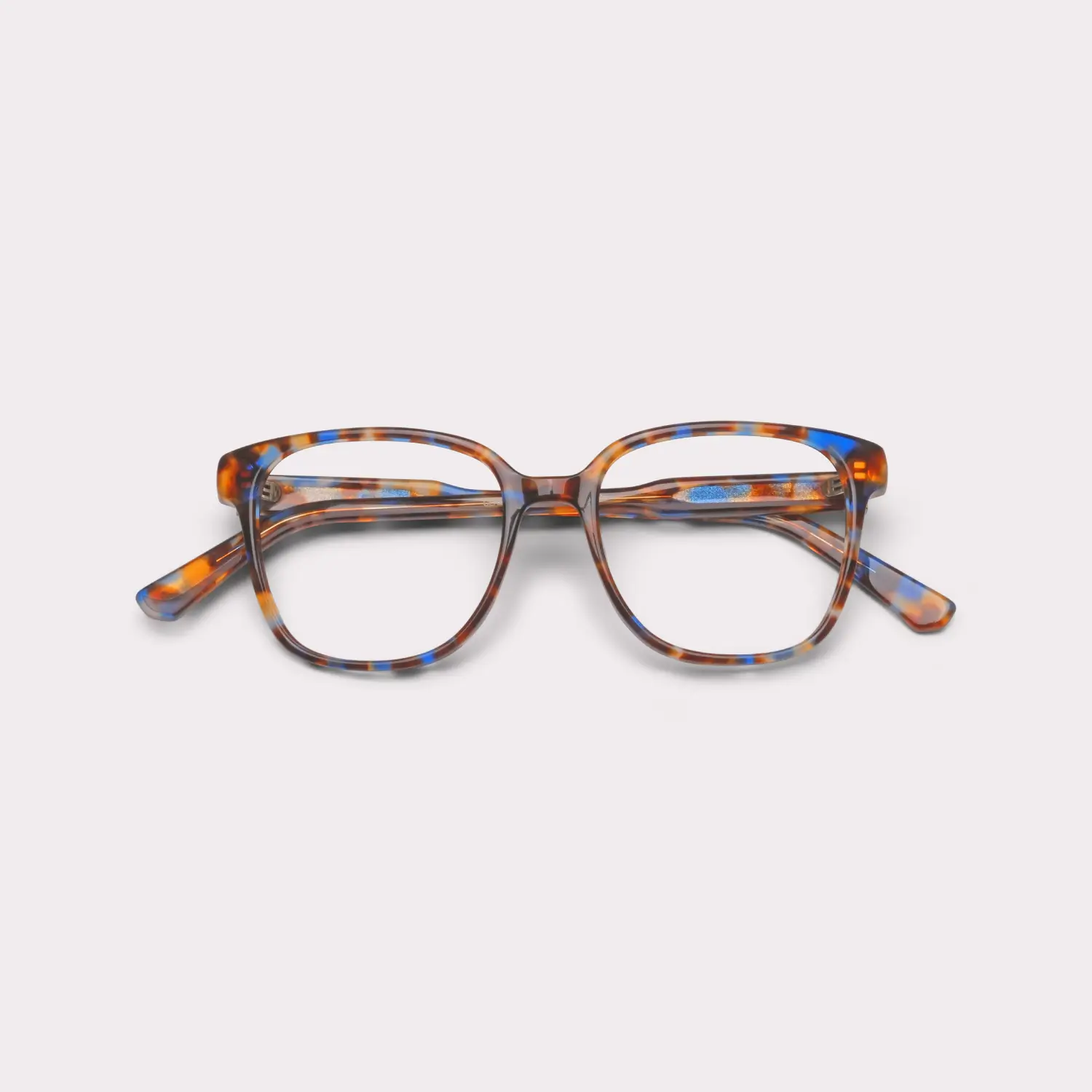 Un par de Clara Tortoise azul Gafas de lectura plegado