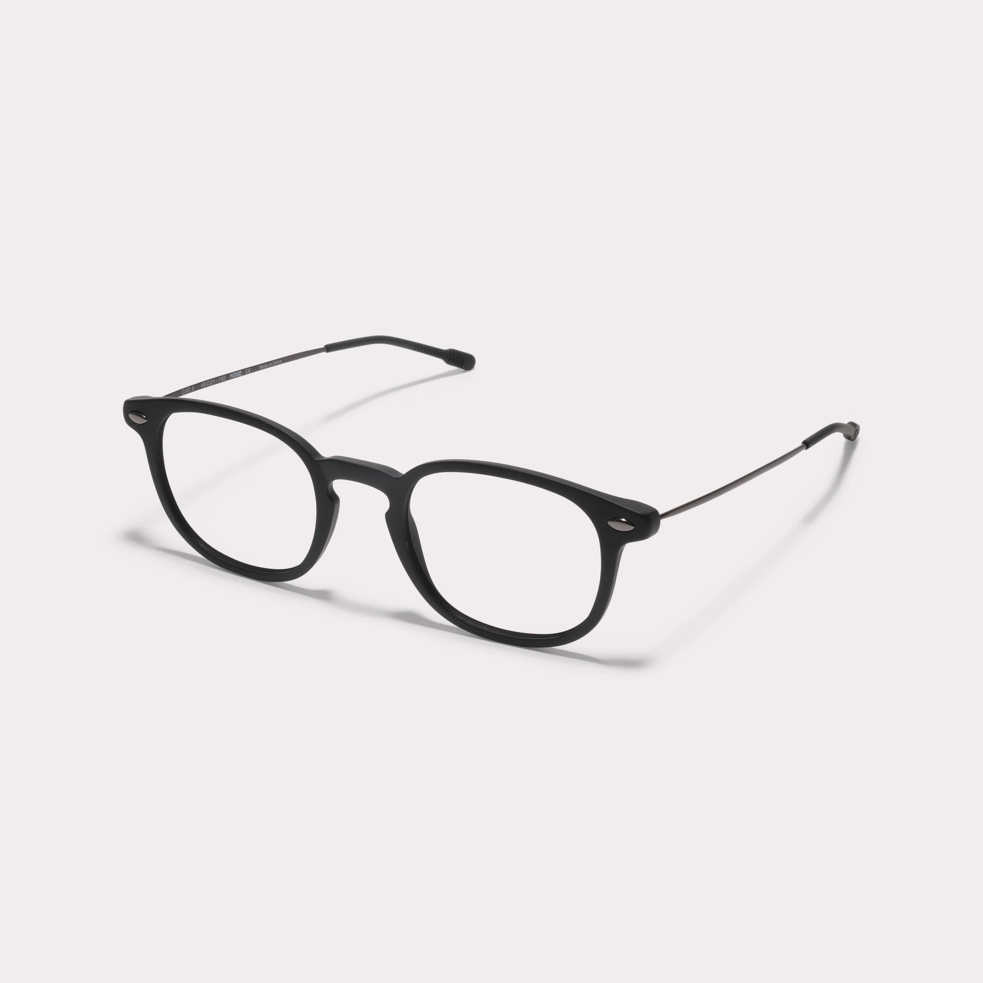 A pair of Alma Black Reading glasses seen from the side
