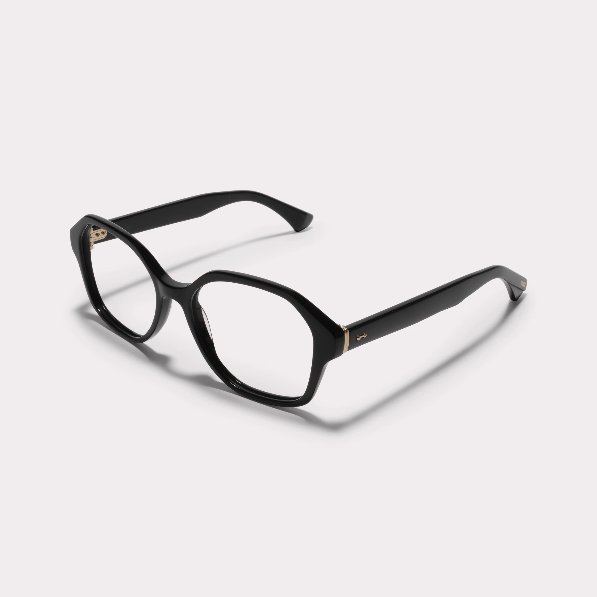Une paire de Aude Noir Lunettes sur prescription vue de côté