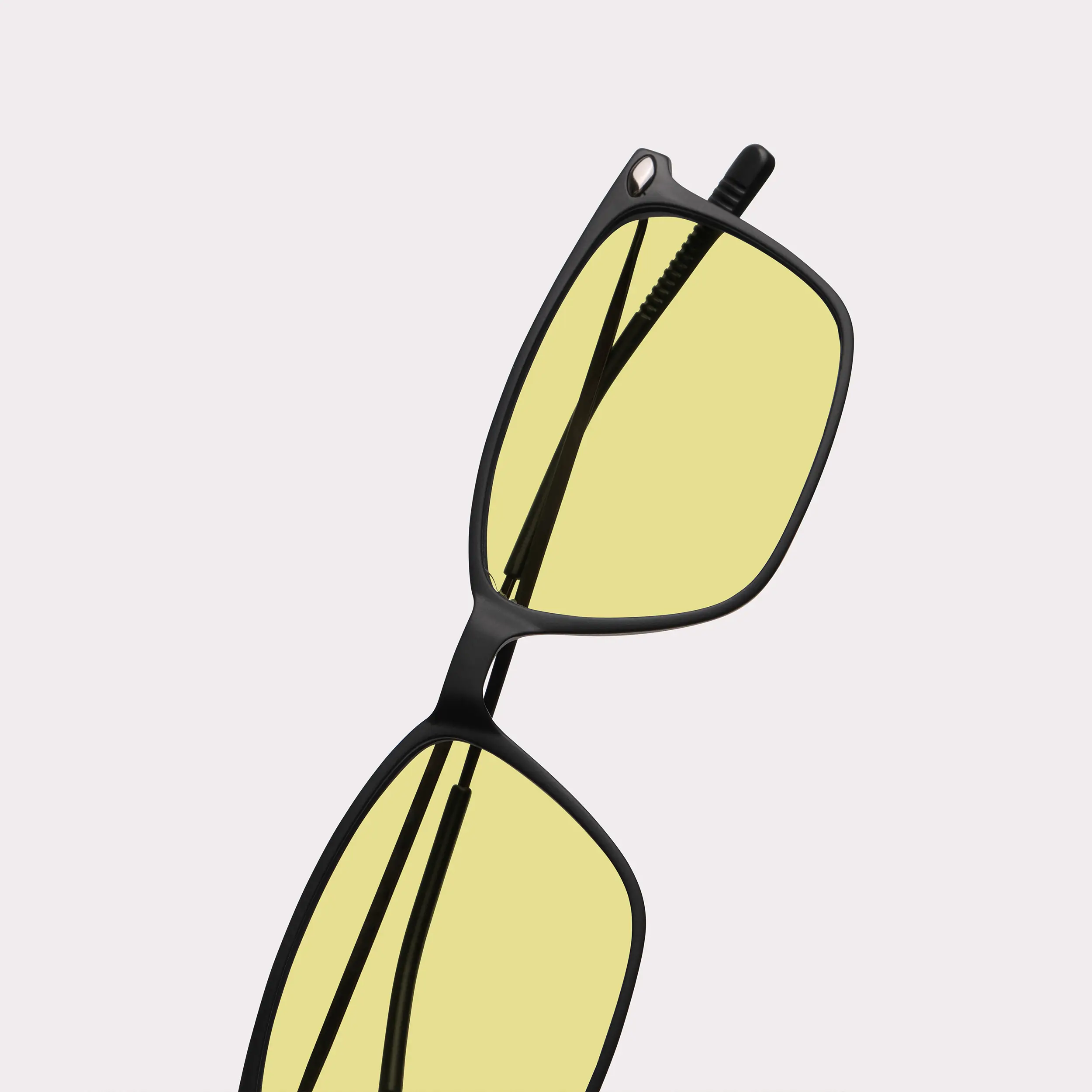 A pair of Bao Black Driving Glasses in a macro view