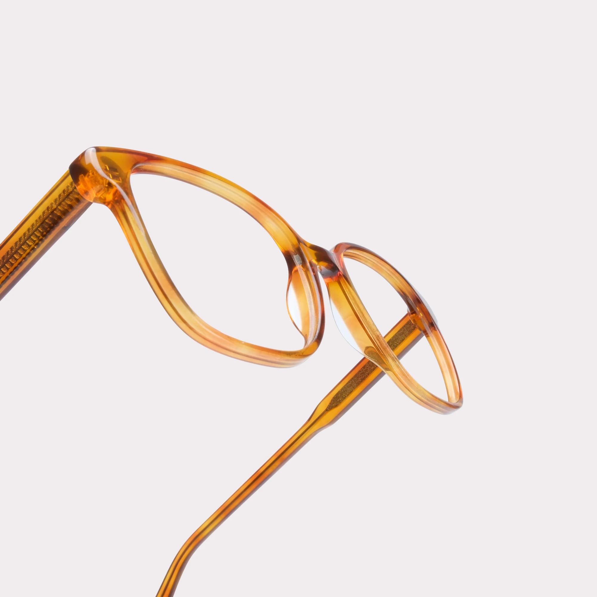A pair of Clara Light tortoise Reading glasses in a macro view