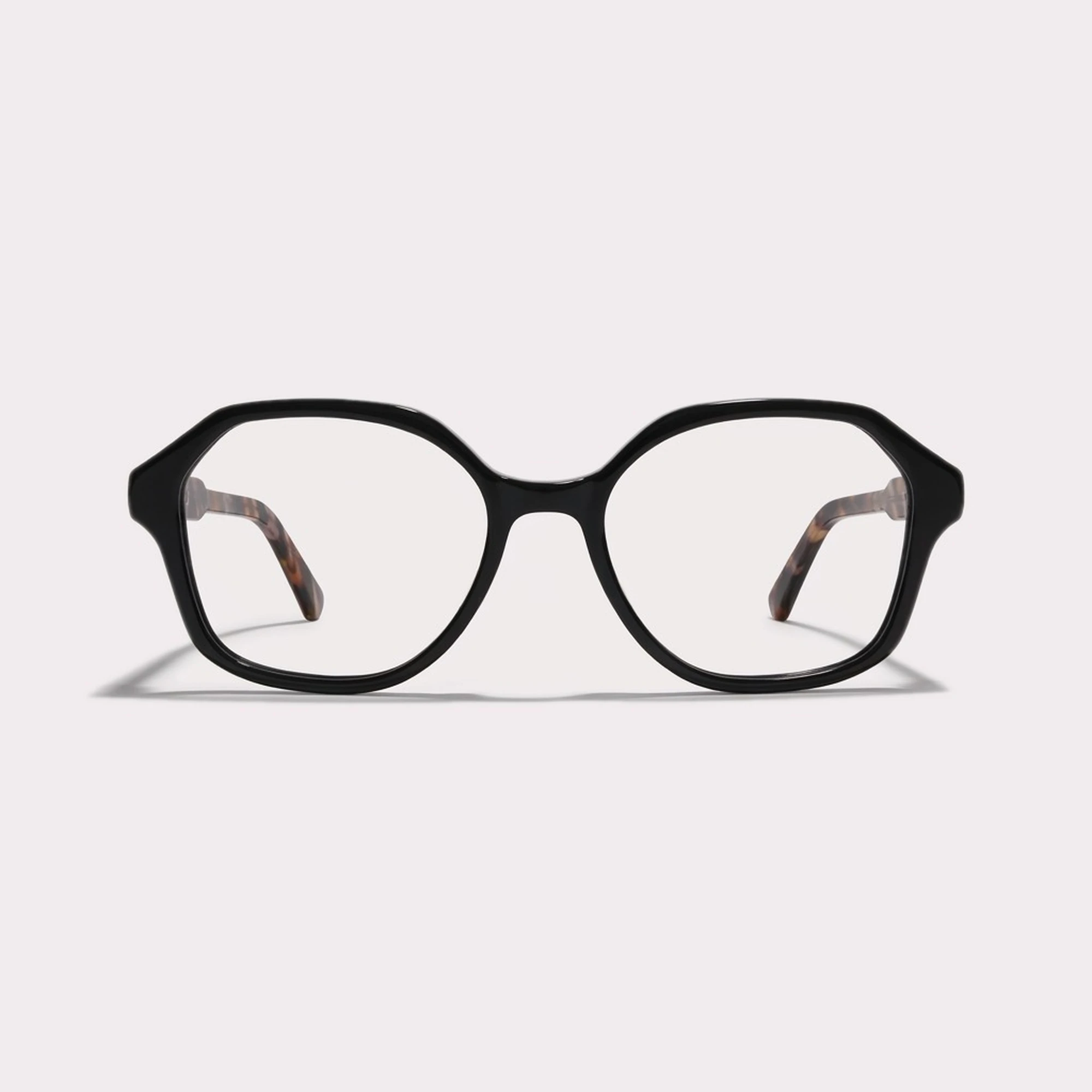 Un paio di Aura Nero Occhiali da lettura multi-distanza™ luce blu vista di fronte