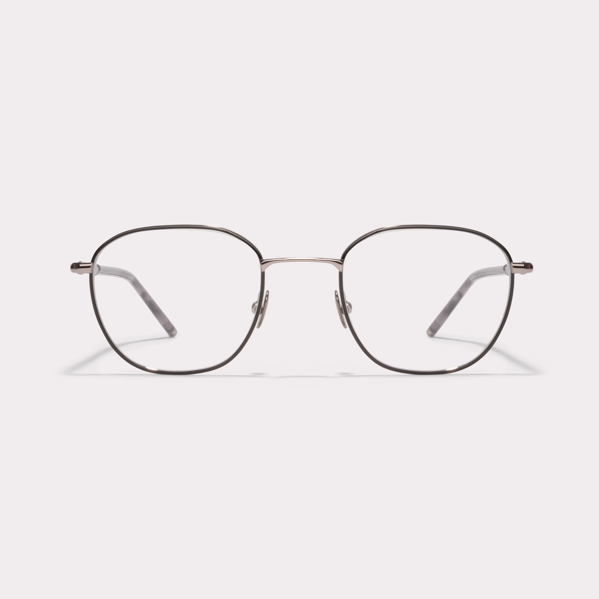 A pair of Josh Silver Prescription glasses seen from the front